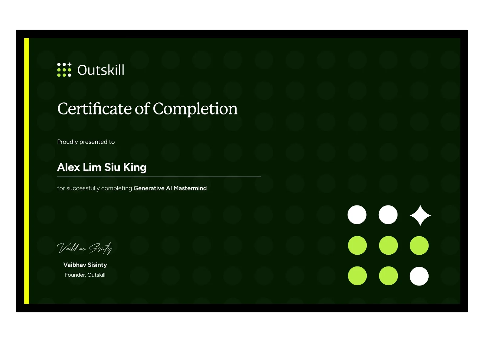 Outskill Generative AI Mastermind Certificate